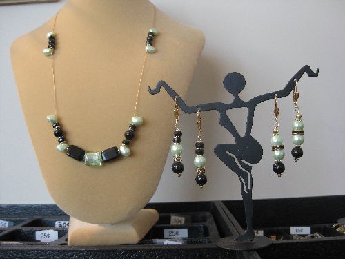 Collier/Neckless - BlancNoir/BlackWhite/EarRing